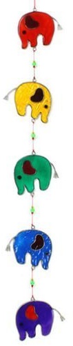 Colourful Elephant Stained Glass Sun Catcher Mobile - Beautiful Window Hanging - Home Decoration by Suncatchers