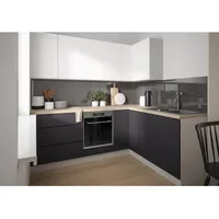 Feldmann-Wohnen Winkelküche, Schwarz, Grau, Metall, L-Form,Rechteckig, 230x207x172.2 cm, Küchen, Eckküchen, Eckküchen ohne Geräte