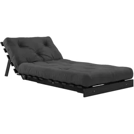 Karup Daybett KARUP DESIGN "Roots Sofa Bed, Schlafsofa, Bettfunktion, FSC-Massivholz, B: 90 cm", grau (dunkelgrau), B:90cm H:85cm, Bezug: 80% Baumwolle, 20% Polyester, Daybetten, Inkl. Futonmatratze. Made in Europe, minimalistisches Design