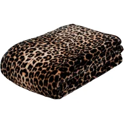 Wohndecke »Leopard«, mit gedrucktem Motiv, Kuscheldecke, 69248614-0 braun