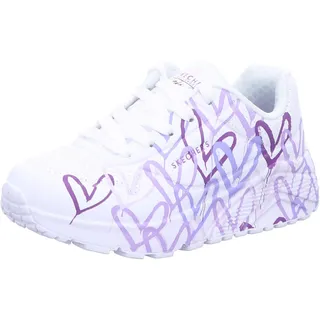 SKECHERS Uno Lite Spread The Love White Synthetic / Light Purple Trim 30