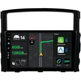 [6G+128G] IPS 9" Android 15 Autoradio Für Mitsubishi Pajero 4 V80 V90 2006-2016 mit navi Octa Core-[Eingebauter CarPlay/Android Auto/DSP/Mirror Link/GPS Navi/360 Camera/Bluetooth 5.0/WiFi/USB