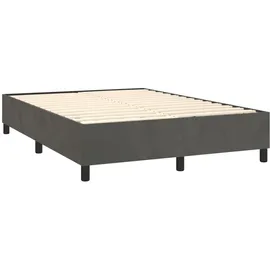 vidaXL Boxspringbett mit Matratze Dunkelgrau 140x200 cm Samt1350450