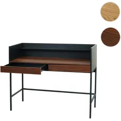 Schreibtisch HWC-J79, Bürotisch Computertisch Arbeitstisch, Schublade 120x50cm Holz Metall ~ Walnuss