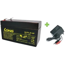 AGM BLEI AKKU BATTERIE 12V 1,2Ah + LADEGERÄT