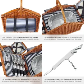 Tectake Picknickkorb Usedom braun 46,00 cm x 43,50 cm x 30 cm