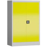 ClassiX Stahlschrank X-530296 zinkgelb, lichtgrau 80,0 x 38,0 x 120,0 cm, aufgebaut