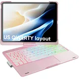 doqo Tastatur Hülle für iPad Air 11/iPad Pro 11,Hülle mit Tastatur für Air 11 M3/M2 (2025/2024),Air 5/4,Pro 11 4/3/2/1 Generation mit Touchpad, 360° Drehbar