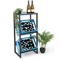 DanDiBo Ambiente Getränkekistenregal 2 Kisten mit Ablage 100 x 0 x 0 cm Schwarz