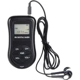 Taschenradio, tragbares Digitalradio mit LCD-Display, Mini-FM-Radio mit Kopfhörern und Trageband, kleines, batteriebetriebenes kabelloses Handradi...