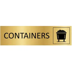CombiCraft Aluminium Türschild "Containers" in Gold mit 3M-Klebeband - 165 x 45 mm