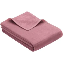 Kniedecke IBENA "Uni Kniedecke Luxus", rosa (altrosa), B:100cm L:150cm, Baumwolle, Polyacryl, Polyester, Wohndecken, unifarbenes Design
