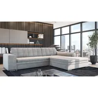 Fun Möbel Ecksofa Sofa SARRA mit Schlaffunktion Stoff Fresh Beige Ottomane Rechts