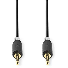 Nedis CABW22000AT20 Audio-Kabel 2 m 3.5mm Anthrazit | Verpackung mit Sichtfenster