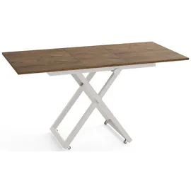 WFL GROUP Axen Braun Eiche 120-160 x 80 x 38-75 cm