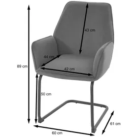 MCW Freischwinger, Anthrazit, Textil, 60x89x61 cm, Esszimmer, Stühle, Schwingstühle