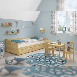 Erst-Holz Kinderbett Modell 34 90 x 200 cm Kiefer massiv braun