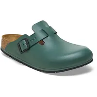 Birkenstock Damen Herren Boston Pro Hausschuhe Leder Pantoletten - Clogs - Zertifiziert nach EN ISO 20347:2043 - Berufsschuhe für Medizin, Gastronomie und Service - Thyme - 44 - Schmal - 44 EU Schmal