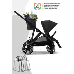 Cybex Gazelle S Kinderwagen / Geschwisterwagen / Zwillingswagen, Cybex Kinderwagen Gestell: Taupe, Farbe: Stormy Blue