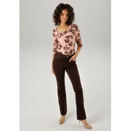 Aniston CASUAL Cordhose in trendiger Bootcut-Form, braun