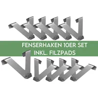 HOME WOHNIDEEN Fensterhaken EASY FIX - V-Form - 10er Pack