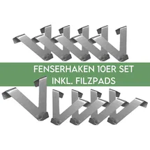 HOME WOHNIDEEN Fensterhaken EASY FIX - V-Form - 10er Pack