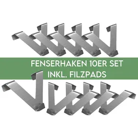 HOME WOHNIDEEN Fensterhaken EASY FIX - V-Form - 10er Pack
