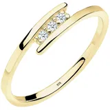 Elli DIAMONDS Verlobungsring Trio Diamant 0.045 ct. 375 Gelbgold Ringe Damen