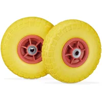 Relaxdays 8 x Sackkarrenrad, PU gelb/rot