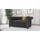 s-style möbel Chesterfield-Sofa, 2-sitzer mit Schlaffunktion Flux Anthrazit, Microfaser Vintageoptik