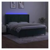 vidaXL Boxspringbett 180 x 200 cm Dunkelgrün