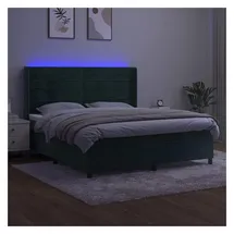 vidaXL Boxspringbett 180 x 200 cm Dunkelgrün