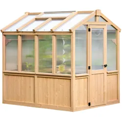 Tchibo - Gewächshaus aus Zedernholz - 204x238x236cm - braun - Holz / Polycarbonat
