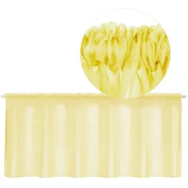 Bestgoodies Vorhang (1 St), Stangendurchzug, transparent, Voile, Bistrogardine mit Stangendurchzug, Transparente Küchengardine gelb 160 cm x 60 cm