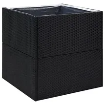 vidaXL Pflanzkübel 80 x 80 x 80 cm Schwarz