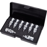 KS Tools 1/4" CHROMEplus Bit-Stecknuss-Satz mit Gelenk TX, 8-teilig