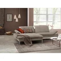 W.Schillig Eckcouch Leder 3-Sitzer Braun