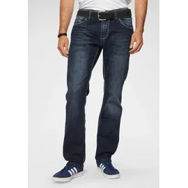 Camp David Straight-Jeans »NI:CO:R611« mit markanten Steppnähten 33, Länge 30, blau Herren, Gr. - dark-used, , 13495163-33 Länge 30