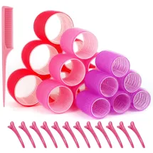 Lockenwickler, Locken Ohne Hitze, 33PCS Selbsthaftend Locken Set Groß Für Langes