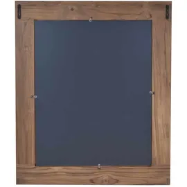 MiaMöbel Bad Spiegel mit Ablage Glas, Massivholz Teak