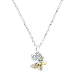 Prinzessin Lillifee 2035991 Halskette mit Schmetterling und Blumen Anhänger
