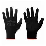vidaXL Arbeitshandschuhe 12 pcs Schwarz 7 / S Polyester