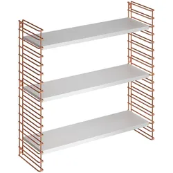 Wandregal METALTEX "Tomado", braun (kupferfarben, weiß), B:70cm H:68cm T:21cm, Regale, Seitengitter kupferfarben