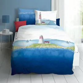 KAEPPEL Lighthouse Marine Blau 155 x 220 cm + 80 x 80 cm