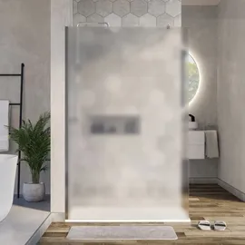 Bernstein Duschabtrennung Walk-In Nano Echtglas 10mm Milchglas 130cm