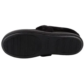 SKECHERS Cozy Campfire Team Toasty Slippers, Black Microfiber/Faux Fur Line, 39