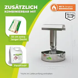 Bio Green BioGreen Paraffin Gewächshausheizung "Warmax Power 4" aus Edelstahl 300 Watt - 40 % längere Brenndauer - Silber