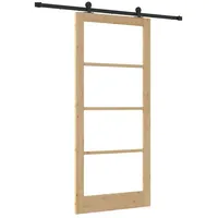 vidaXL Haustür Schiebetür ORKDAL Natürlich und Schwarz 93 x 211 cm (1-St) schwarz