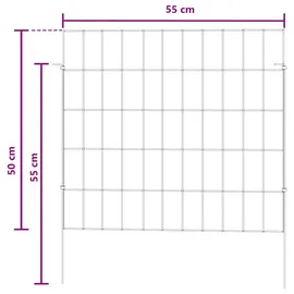 vidaXL Zaun-Set 55 x 50 cm Silber/Stahl