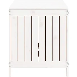 vidaXL Gartentruhe Weiß 121x55x64 cm Massivholz Kiefer